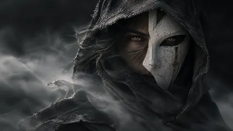 Hooded Archivist With Porcelain Mask