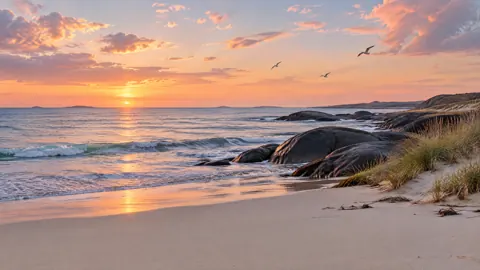 Northern Beach at Sunset