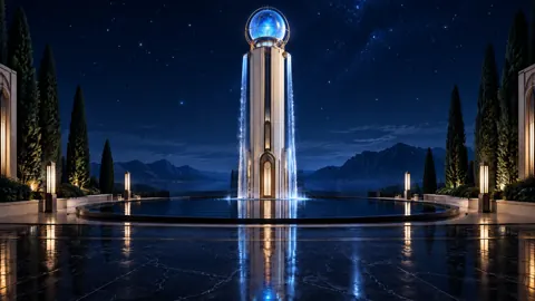 Art Deco Observatory Blue Orb