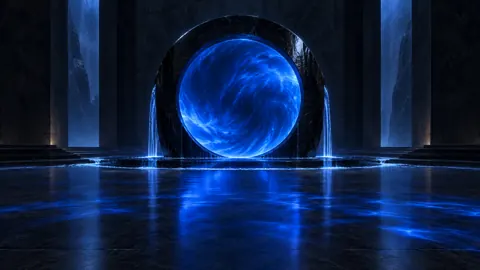 Obsidian Portal With Blue Sphere