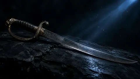 Antique Saber on Wet Slate