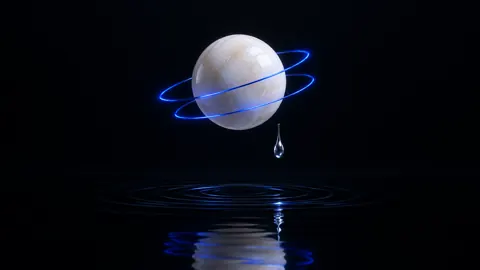 Alabaster Sphere With Blue Rings
