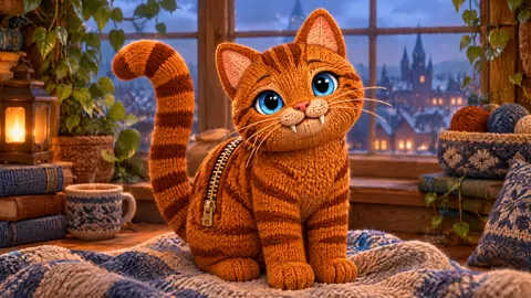 Knitted Tabby by Lantern