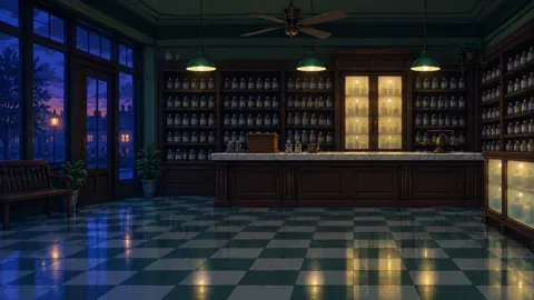 Old Pharmacy at Twilight