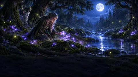 Woodland Mage and Violet Mushrooms