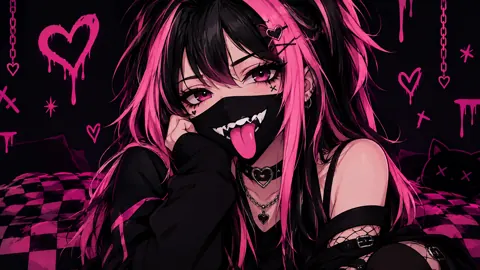 Emo Girl With Black Mask