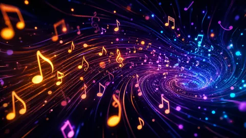 Glowing Notes in Color Vortex