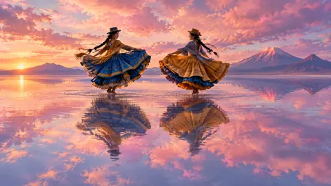 Folk Dancers on Salt Flat