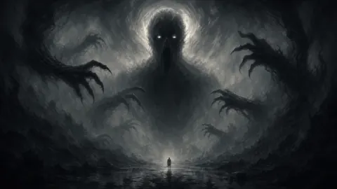 Shadow Giant Above Lone Figure