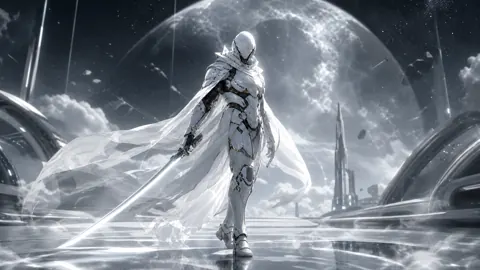 White Space Soldier With Energy Blade