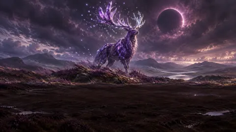Crystal Stag Under Eclipse