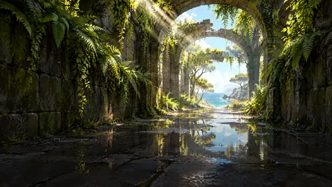 Mossy Aqueduct by the Sea