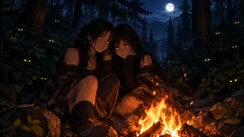 Two Women by Campfire