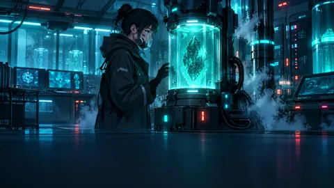 Engineer Studying Teal Sample