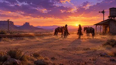 Travelers at Desert Railway Stop