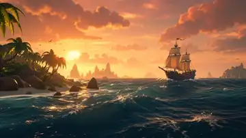 Golden Pirate Horizon live wallpaper