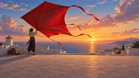 Kite Maker on Coastal Rooftop