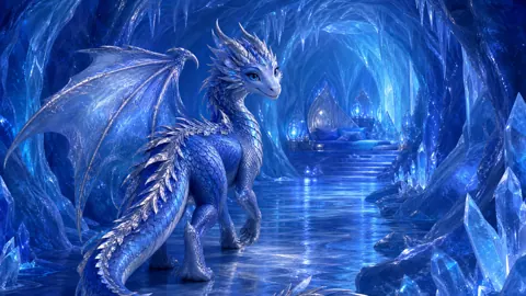 Blue Dragon in Ice Cave
