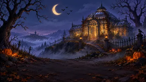 Halloween Conservatory on Foggy Hill