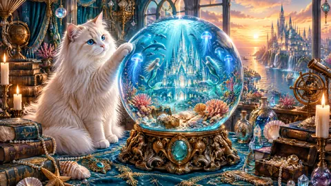 White Cat With Crystal Palace