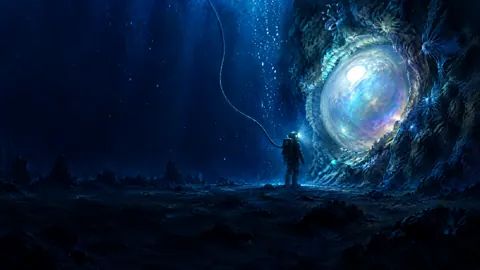 Deep-Sea Explorer and Glowing Pearl