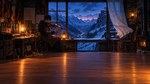 Violin Maker in Alpine Workshop