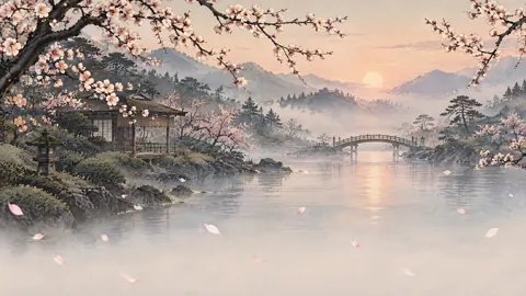 Ukiyo-e Tea Garden Dawn