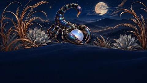 Blue Scorpion With Moonstone