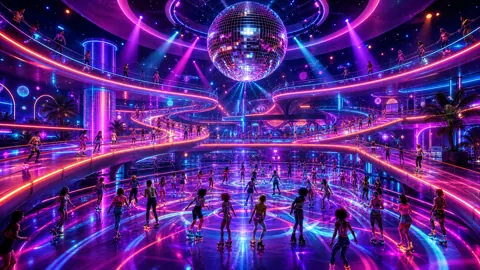 Cyberpunk Roller Rink Disco Ball
