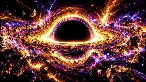 Black Hole With Purple Accretion Disk