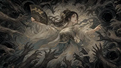 Ukiyo-e Goddess With Fan