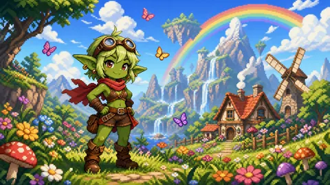 Goblin Girl in Fantasy Meadow