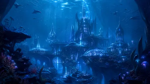 Underwater Alien City with Jellyfish