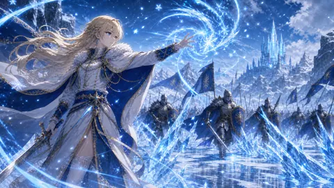 Blonde Spellsword Casting Ice Magic