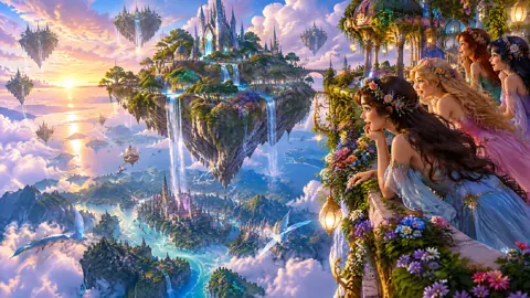 Four Women Above Floating Islands