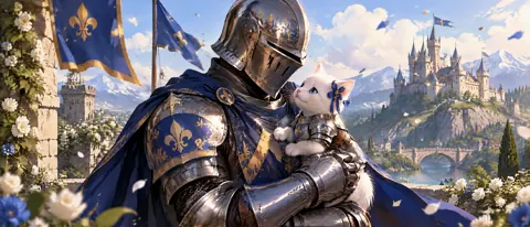 Armored Knight With Kitten