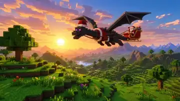 Voxel Christmas Dawn live wallpaper