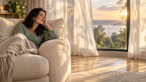 Woman by Sunset Window