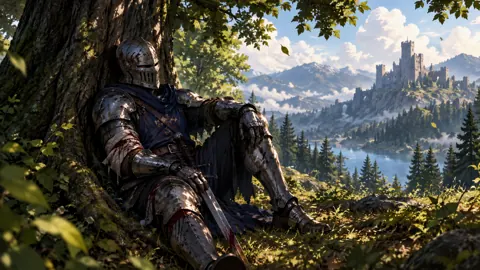 Wounded Knight Above Alpine Lake