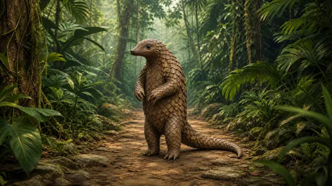 Pangolin on Jungle Path
