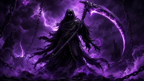 Grim Reaper With Purple Scythe