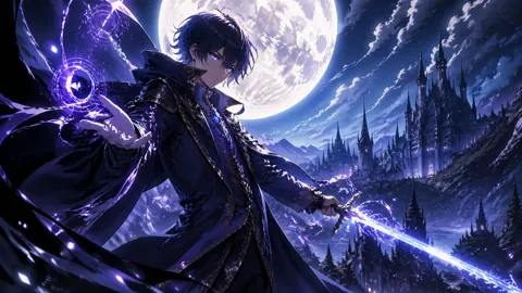 Anime Wizard Before Gothic Castle
