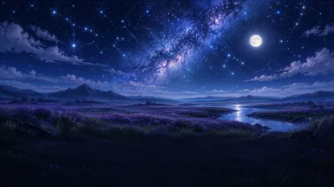 Milky Way Over Lavender Plain