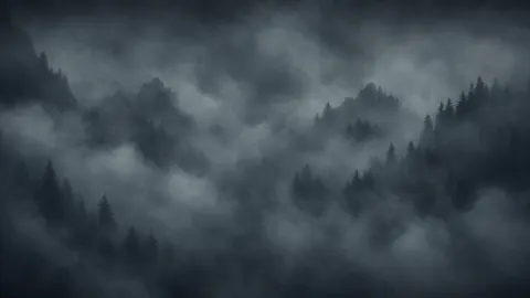 Foggy Conifer Mountain Ridges
