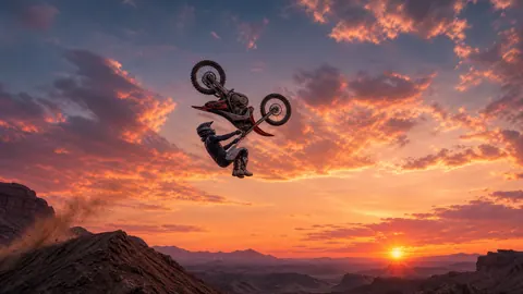 Dirtbike Backflip at Sunset