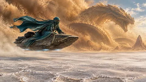Desert Traveler and Sand Serpent