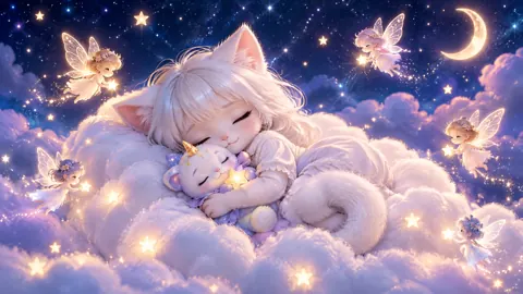 Cat-Eared Girl With Plush Cat