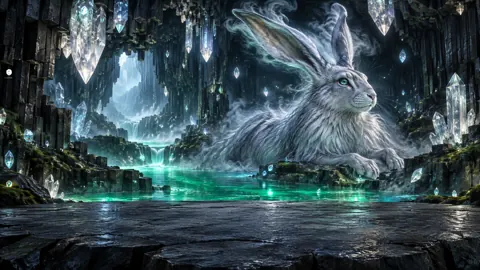Giant Silver Hare in Crystal Cavern