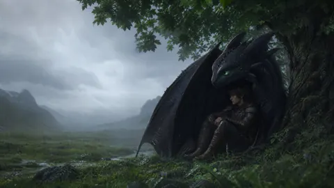 Black Dragon Sheltering Rider