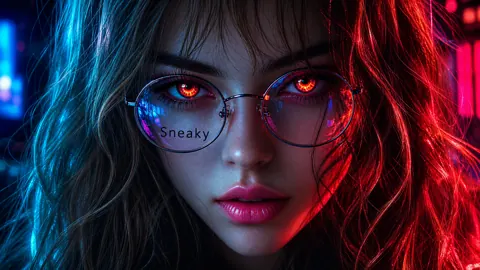 Cyberpunk Woman with Sneaky Glasses